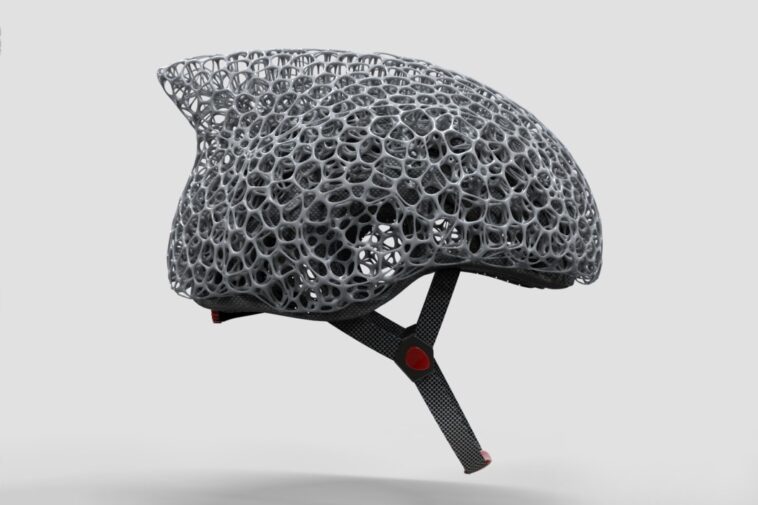 Casco de bicicleta Voronoi | Diseño ligero que absorbe el máximo impacto con mínimo material