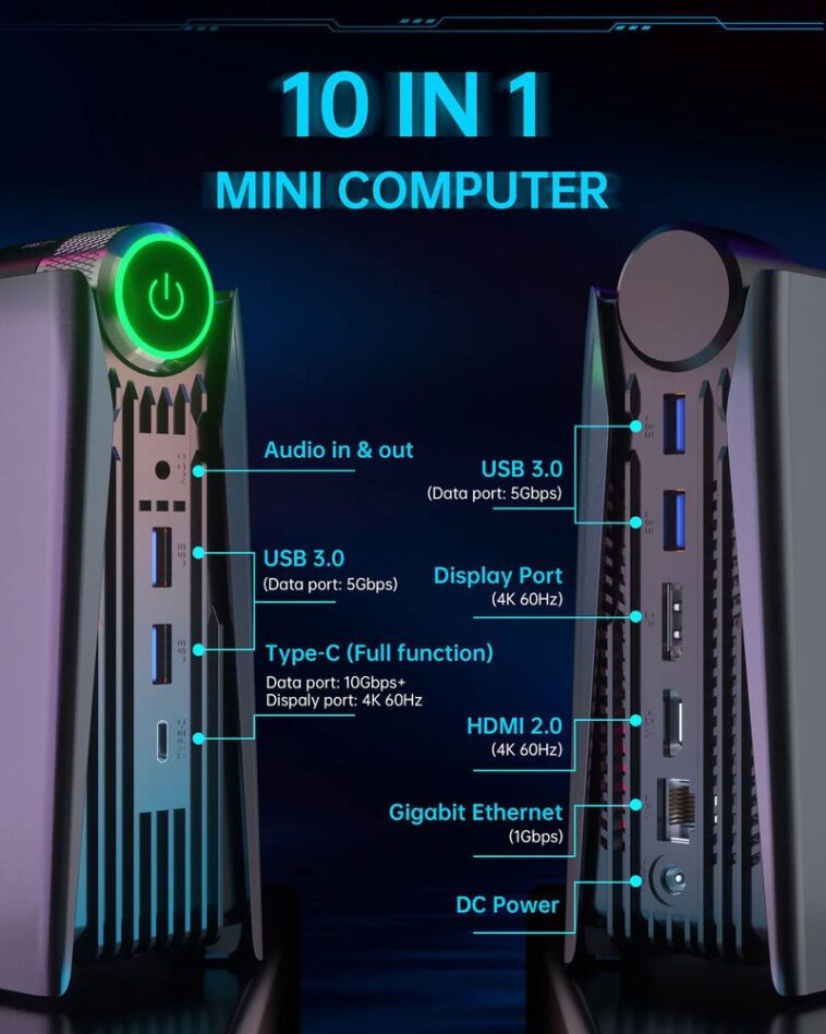 AMR5 Mini Gaming PC: Potente y Compacto con Ryzen 7 5800U
