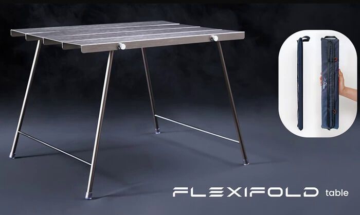 Mesa de camping de aluminio TravelBird 'Flexifold': ligera y resistente