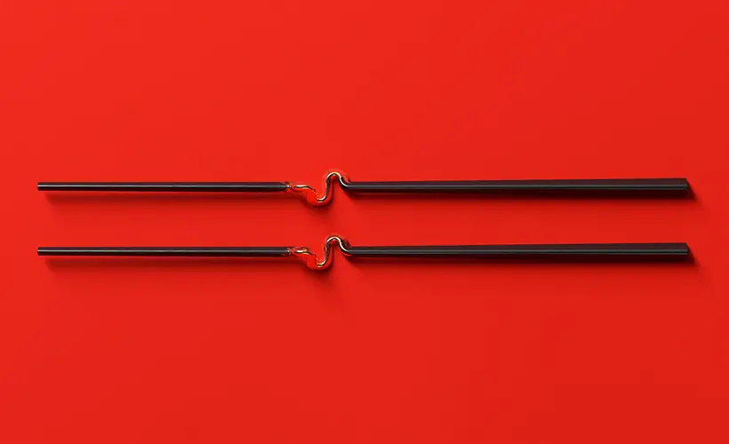 Restless Chopsticks Tableware | Diseño Minimalista con Detalles Dorados