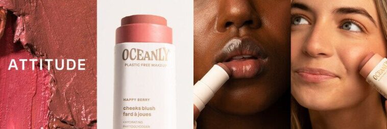 Maquillaje sólido 100% libre de plástico y ecológico de Oceanly de ATTITUDE